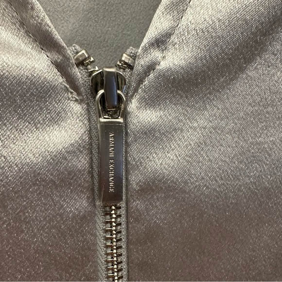 Armani Exchange shirt dress women’s size‎ 0 silver metallic flare sleeves NWOT - Picture 3 of 7